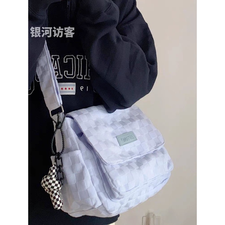 ❒♠Sera  Korea simple all-match tas bahu tunggal wanita siswa Jepang kelas komuter tas messenger kapasitas besar tas messenger