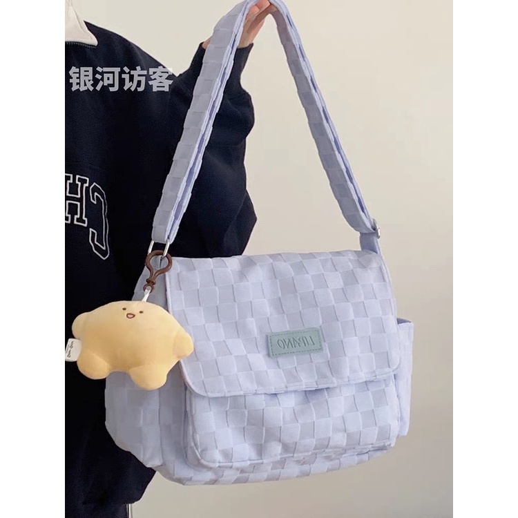 ❒♠Sera  Korea simple all-match tas bahu tunggal wanita siswa Jepang kelas komuter tas messenger kapasitas besar tas messenger