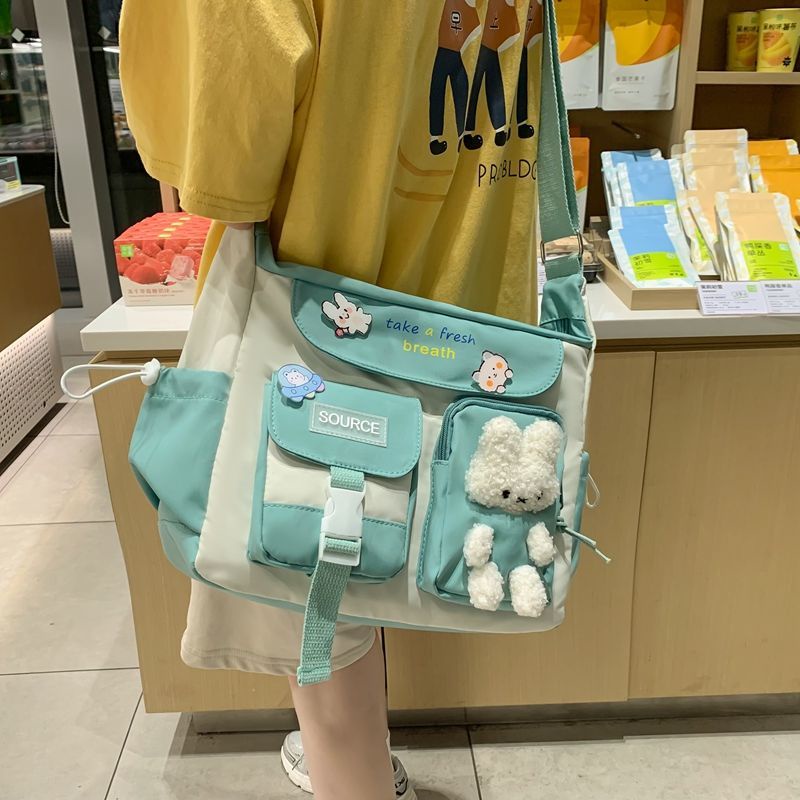 ❒▨Sera  Korea lucu all-match gadis mahasiswa messenger tas perempuan Jepang Harajuku gaya tas bahu kapasitas besar tote bag