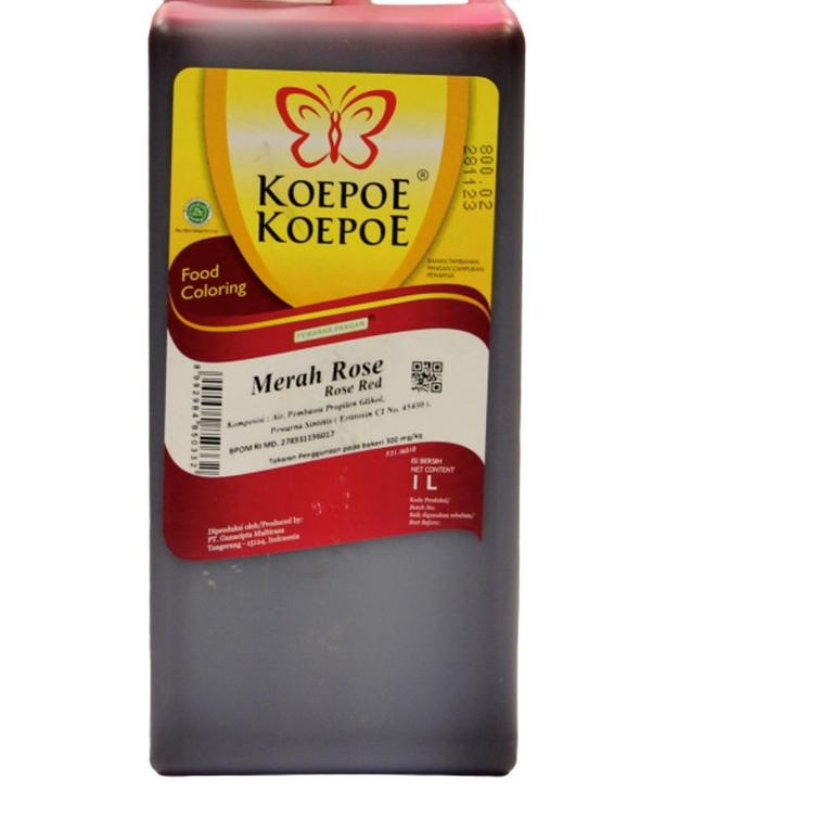 

Terbaru | TD4 | Koepoe Koepoe Pewarna Merah Rose 1 Liter Food Coloring Rose Red 1L