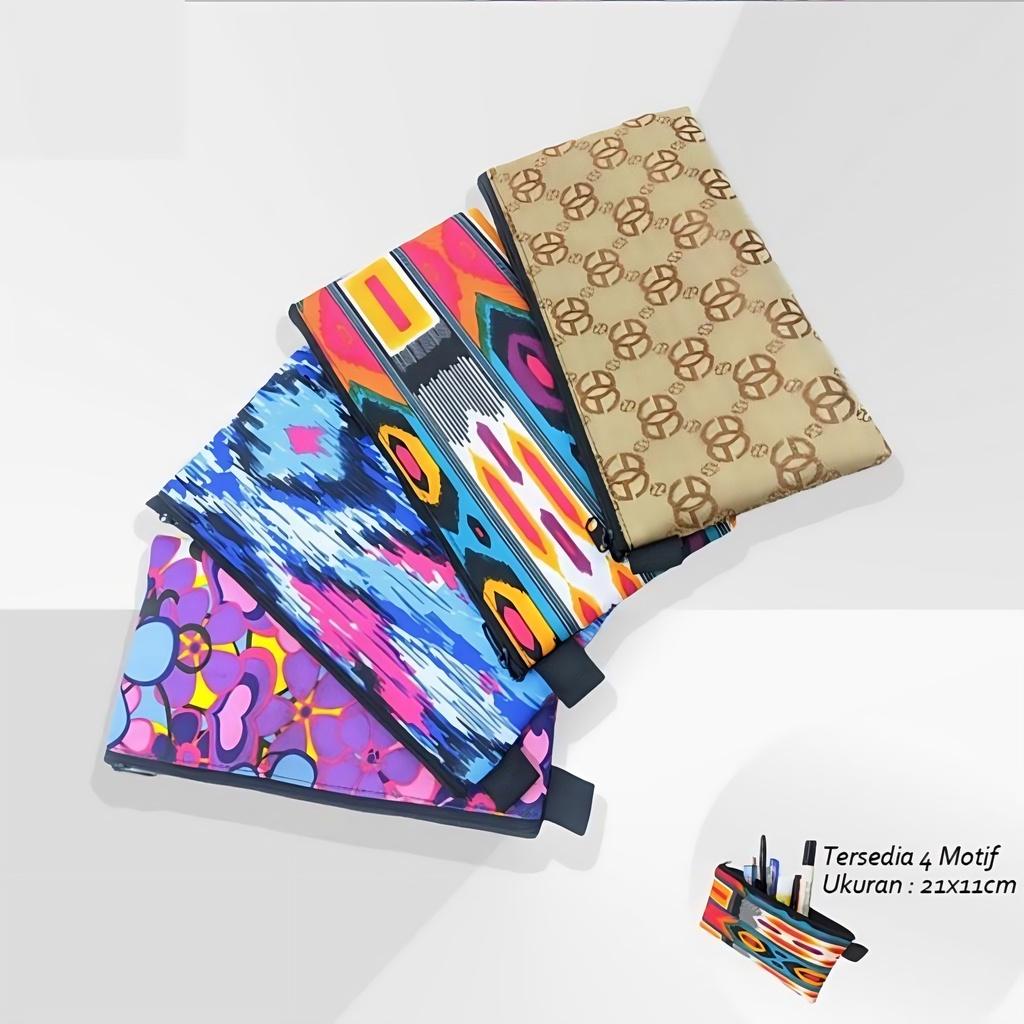 

Dompet Tempat Alat Tulis Dompet Pensil Case Canvas 4 Motif
