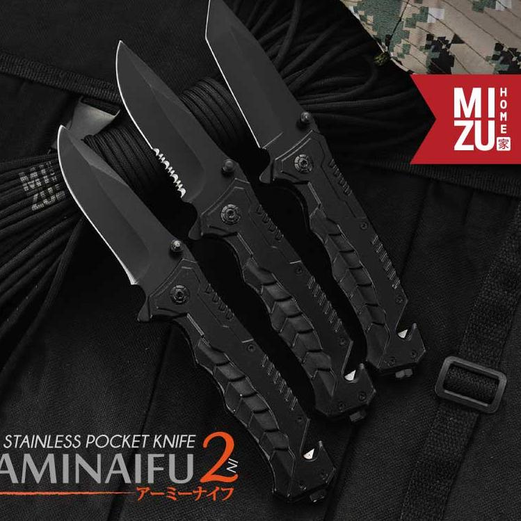 2<W7H-D MIZU AMINAIFU-NI Stainless Pocket Knife Portable Folding Knife Pisau Saku Pisau Lipat Serbag