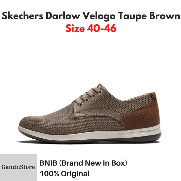 Terlaris Sepatu Formal Kantor Pria Skechers Darlow Velogo Taupe Brown 204090