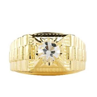 1901 Jewelry Cincin Pria Berlian Swarovski Watchband Lapis Emas