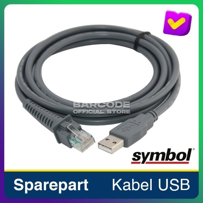 Terlaris Scan Sparepart Kabel Scanner Barcode Symbol Zebra Motorola Usb Ori