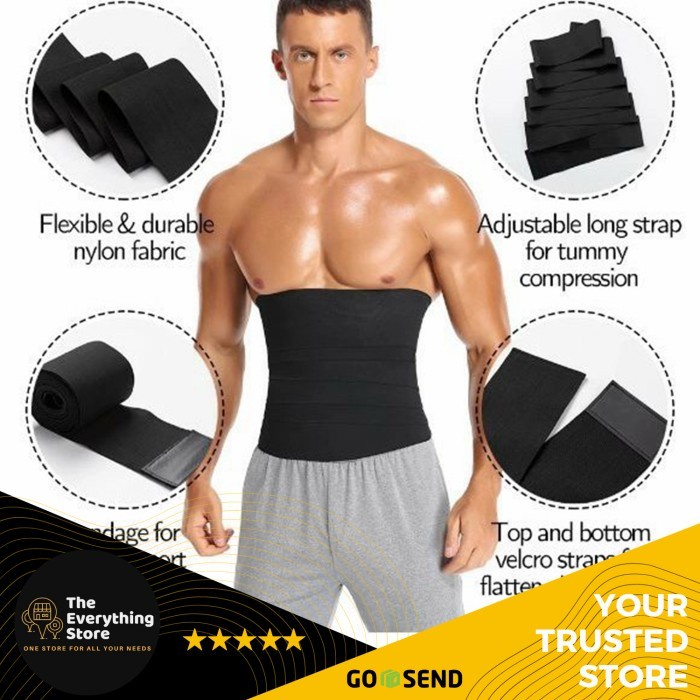 Korset Korset Sabuk Lilit Pelangsing Pengencang Perut Pria(O6H3) Korset Pelangsing Korset Bakar Lema