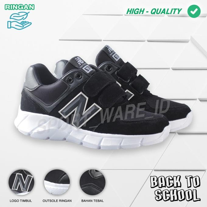 Sepatu Sekolah Anak Tanpa Tali-Sepatu Anak Laki Perempuan