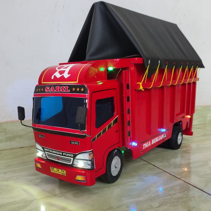 Diskon Spesial Miniatur Mobil Truk Oleng Kayu Truck Mobilan Besar + Terpal Lampu Terlaris