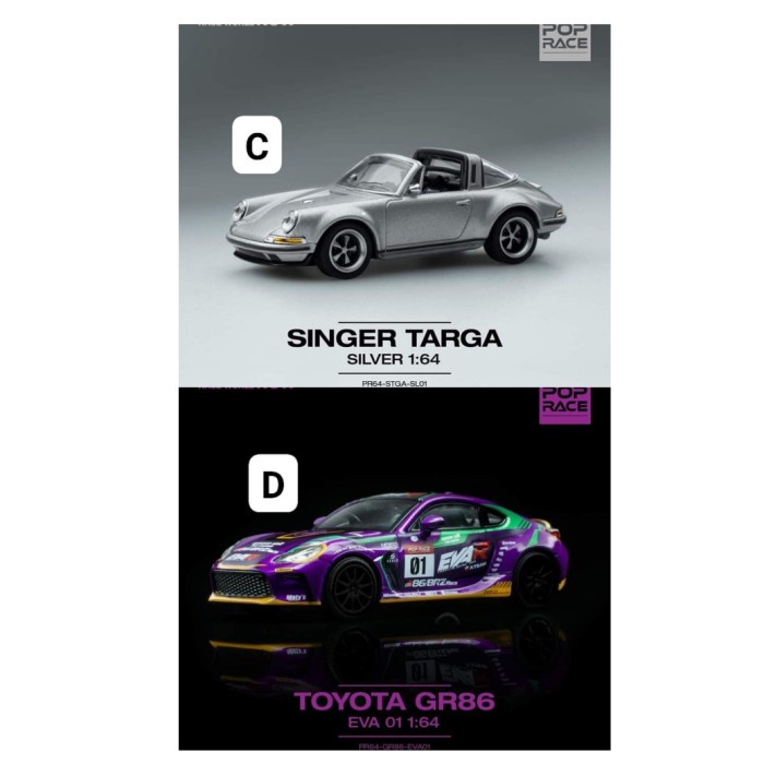Promo Po Pop Race 1/64 Singer Targa & Toyota Gr86 Evangelion Termurah