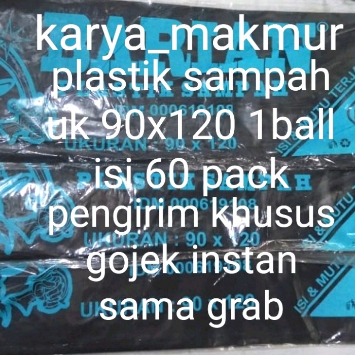 Kantong Plastik Sampah Uk 90X120 (1 Ball Isi 60 Pack) Kantong Sampah Trash Bag