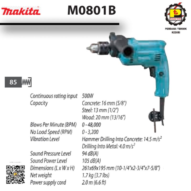 MAKITA M0801B Bor Listrik 16mm MAKITA M0801B