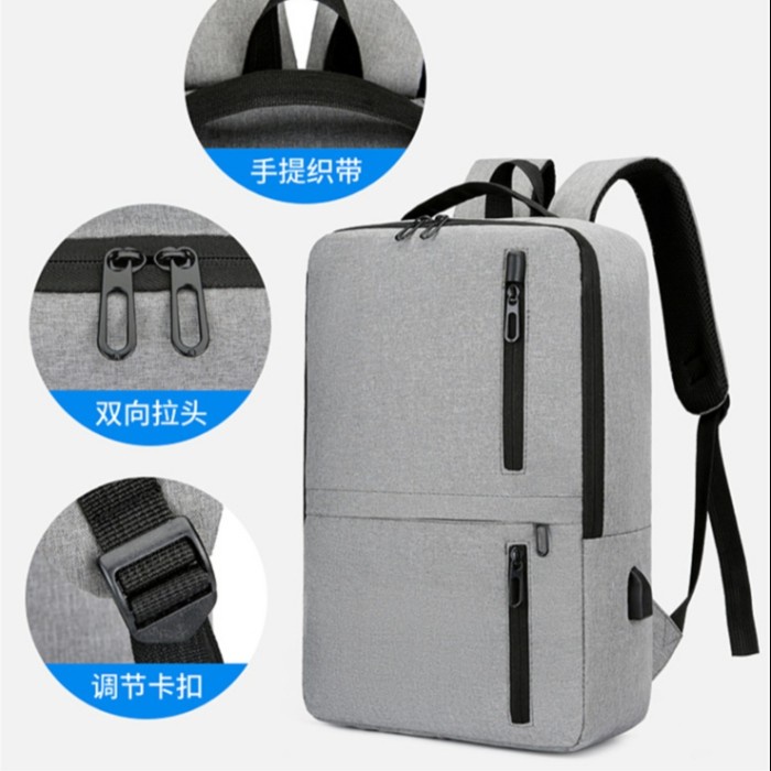 Tas ransel Tas Ransel Premium pria Tas Laptop Waterproof 15,6 inch IT 08 - Hitam(Z3U9) tas pria keci
