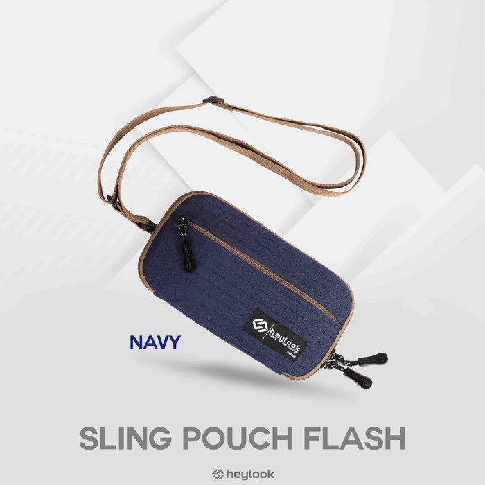 dompet pria Tas Dompet Sling Wallet Pouch Bag Neck Bag Hp Kartu Leher Mini Pria - NAVY(N0W0) dompet 