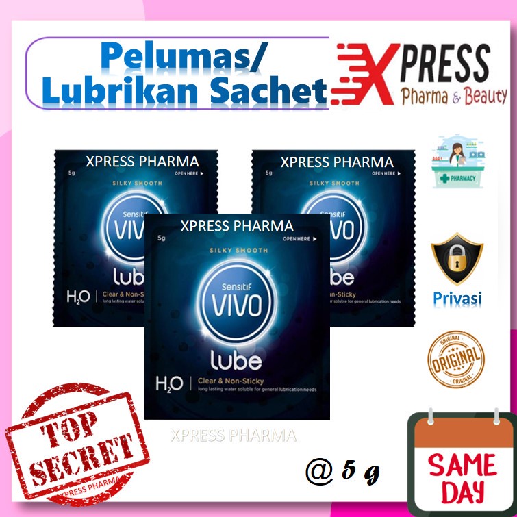 XPRESS ! Vivo Pelumas lubrikan Sensitif Pelicin Lube H20 Kondom Sachet Lubricant 5g Pv