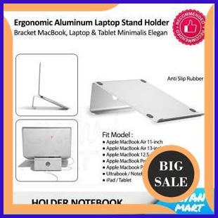 Aluminum Laptop Stand Cooling Pad Apple MacBook iPad Dudukan Laptop Z