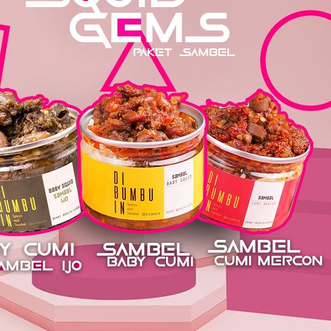 

Discount | HJ6 | Paket Bundling THE SQUID GEMS ( Sambal Baby Cumi Original , Sambal Cumi Mercon , dan Sambal Baby Cumi Ijo )