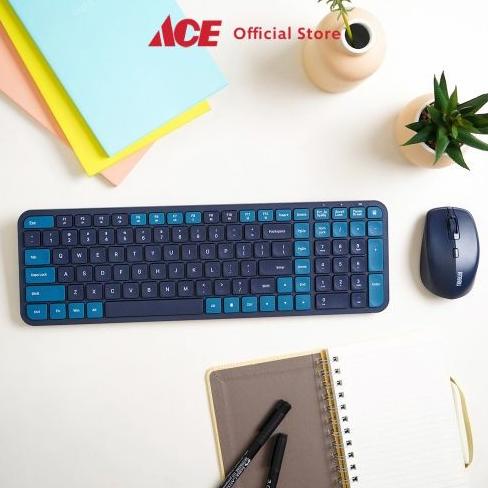 Ace - Ataru Wireless Keyboard K902 & Mouse M31 - Biru