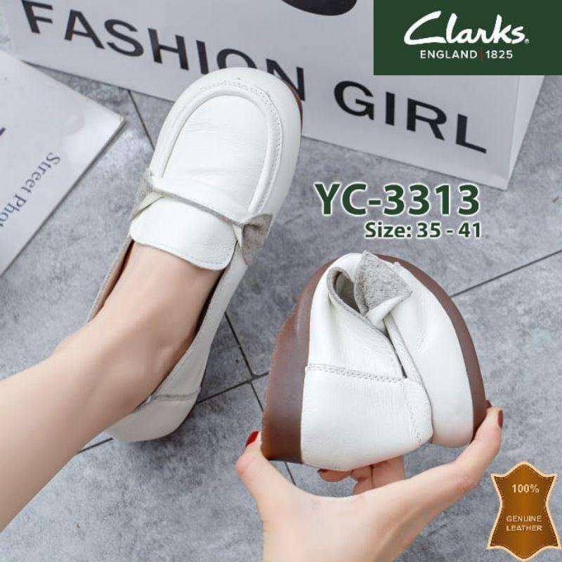 SEPATU CLARKS YC-3313 SLIP ON LEATHER