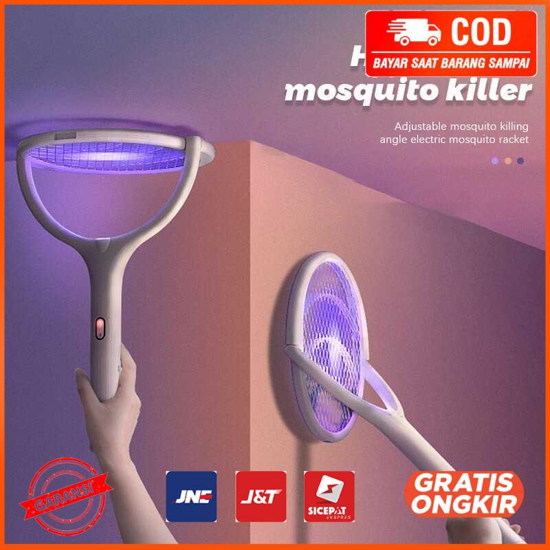 Raket Nyamuk 90 Derajat USB Mosquito Swatter Electric Racket YK01