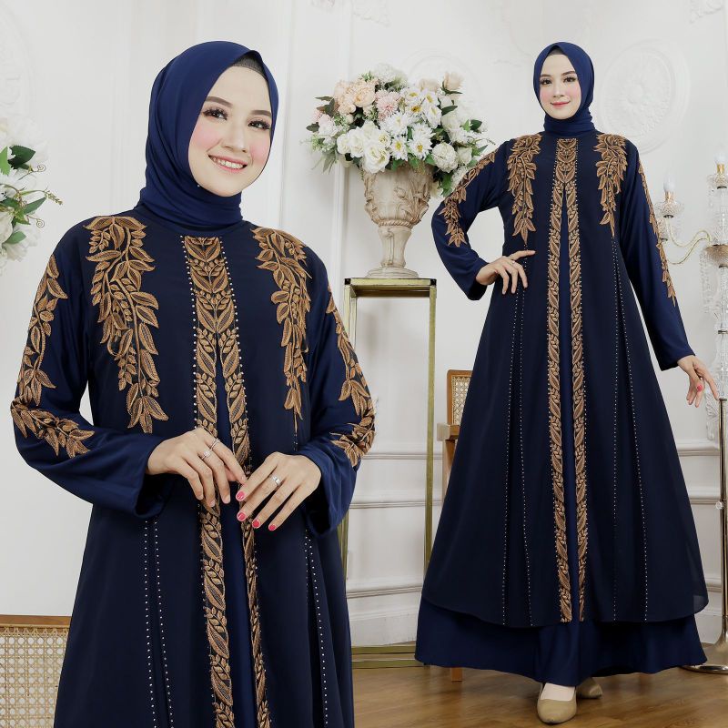 GAMIS ABAYA TURKEY MEWAH BORDIR LAVENDER