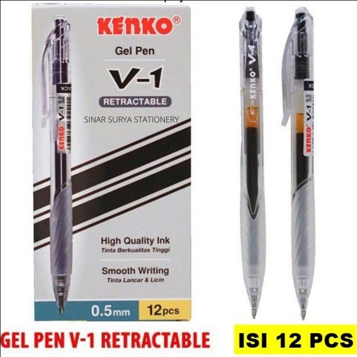 

Discount PULPEN GEL V-1 KENKO / GEL PEN RETRACTABLE 0.5mm per LUSIN /ALAT TULIS AESTHETIC/ALAT TULIS