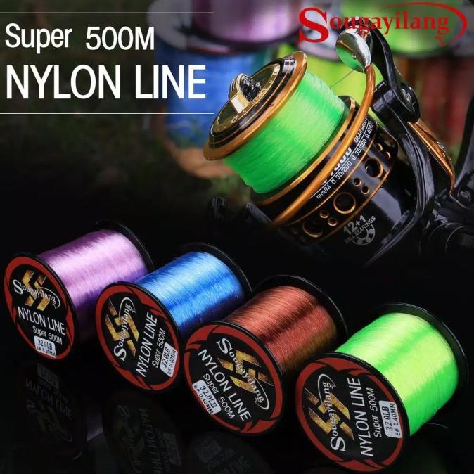Sougayilang 500M Super Nylon Fishing Line Green Colors Senar Pancing