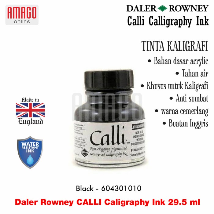 

Terlaris Daler Rowney - Calli - Calligraphy Ink 29.5Ml - Pilih Warna