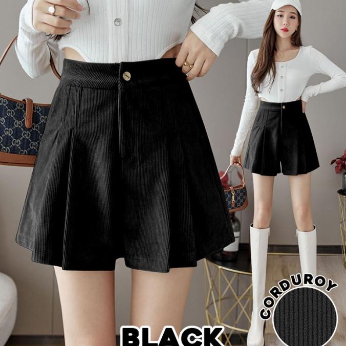 (303)Corduroy Velvet Short Pants/Korean Women Pants/Celana Pendek