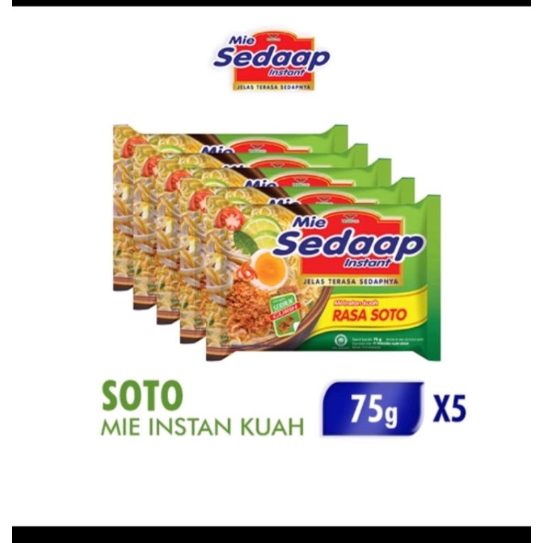 

mie instan mie sedap soto 75gr x 5 Pcs wings