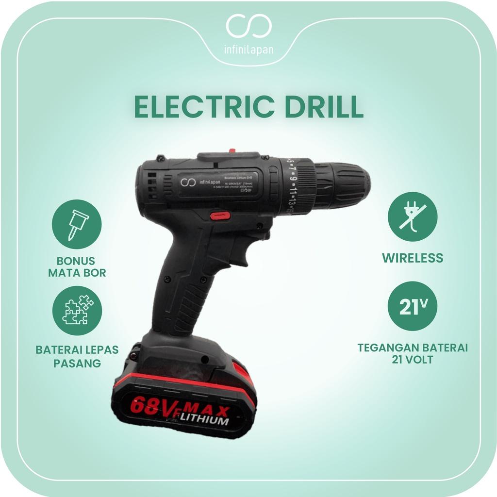 Mesin Bor Baterai Tangan Cordless Drill Battery Impact Drill Cordless Electric Drill | Electric Dril