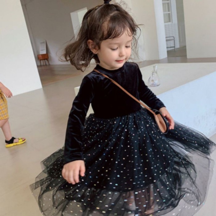 Import Larissa Dress Pesta Anak Hitam Anak Dress Rok Dress Dress Tutu