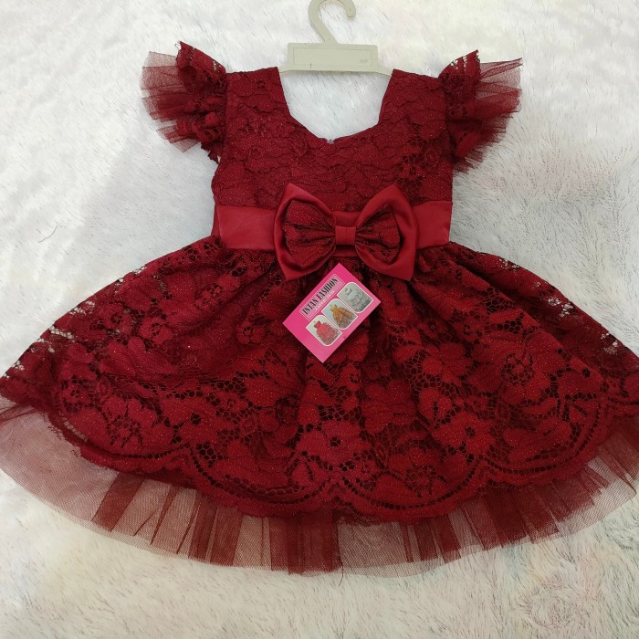 Gaun Full Brokat/Dress Bayi Perempuan/Gaun Anak Perempuan/