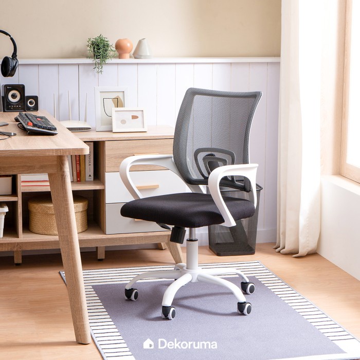 Terlaris Dekoruma Kursi Kantor Minimalis Kk-02 Putih Kursi Kerja Offo Living