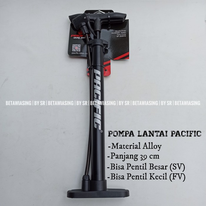 Terlaris Pompa Sepeda Pacific Sp J808 Original Alloy Floor Pump Pompa Pacific