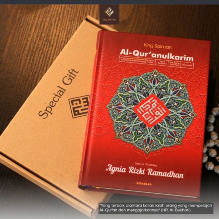 Ready ALQURAN KING SALMAN ukuran A4 bisa Custom Nama