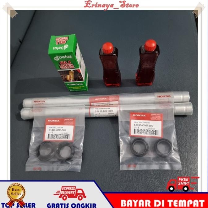 ORIGINAL Paket Shock Sok Depan Honda Supra X 100 Fit Lama Old KEV Ori