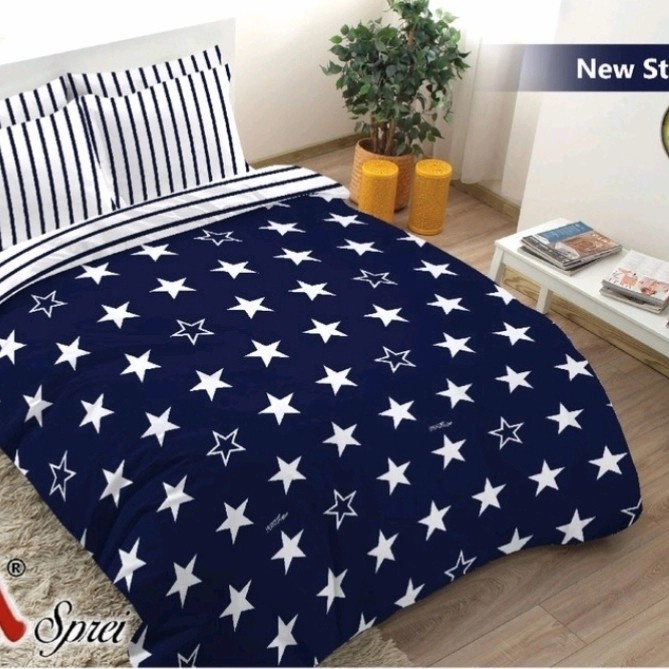 Sprei Seprai/Seprei Fata Fitted King 180x200, Sprei Karet Tidak Rumbai #2 - New Stardust, 160x200 cm