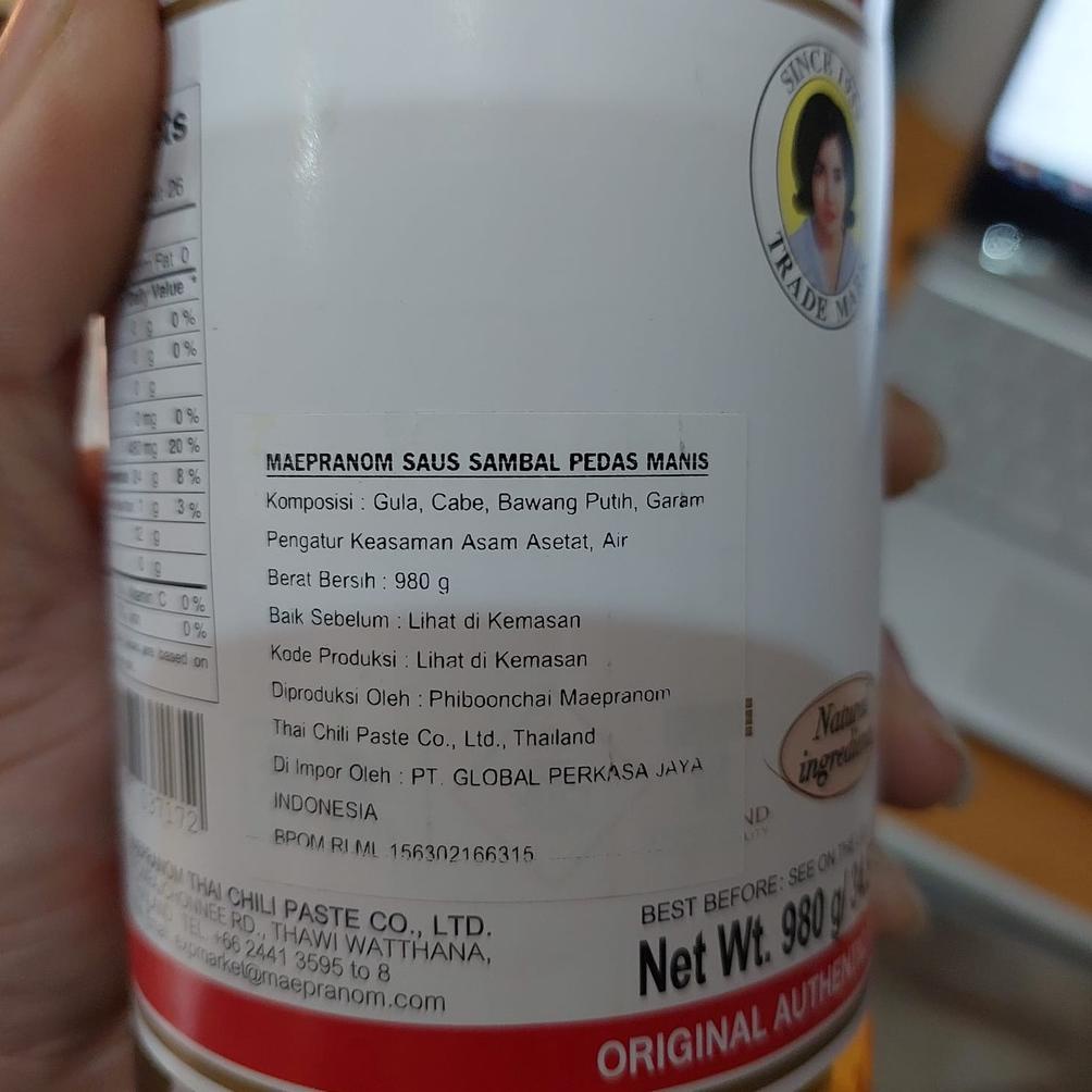 

Maepranom Sweet Chili Sauce Thailand / Dipping For Chicken 980 gram