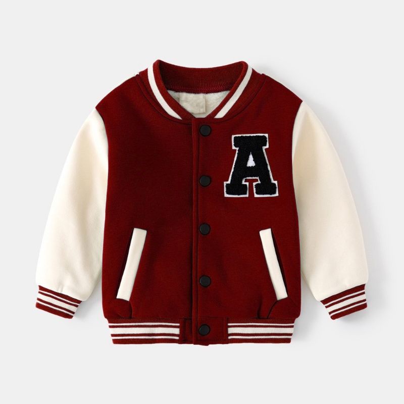 Varsity Anak INISIAL A cute Logo Unisex (1th - 18Th) Jaket Korean Style Kids Hoodie Hip Hop Fleece Adem Lembut 1 2 3 4 5 6 7 8 9 10 11 12 13 14 15 16 Tahun Hitam Maroon Mint Matcha Sage Green Benhur Electrik Blue Jacket Boy Girl Anak Laki Laki Perempuan