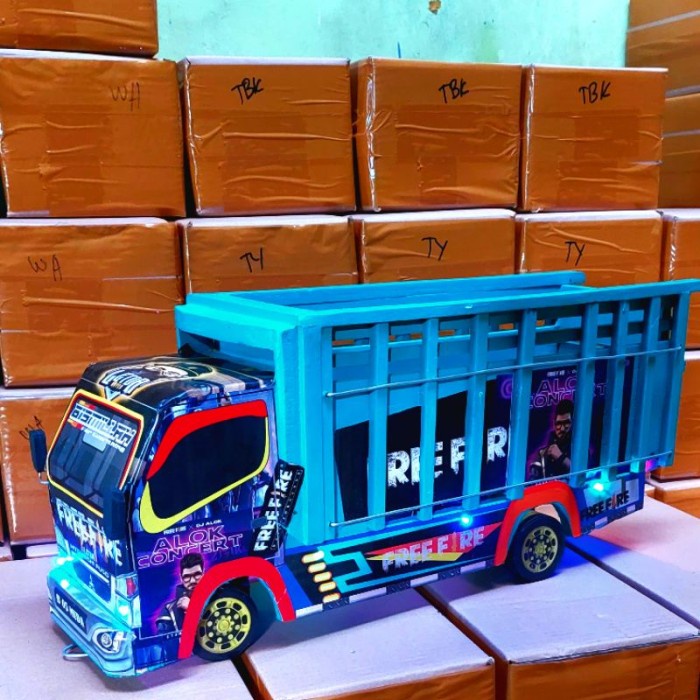 Promo Miniatur Truk Oleng Kayu Besar 55Cm Lampu Terpal Oleng Belok Terbaru