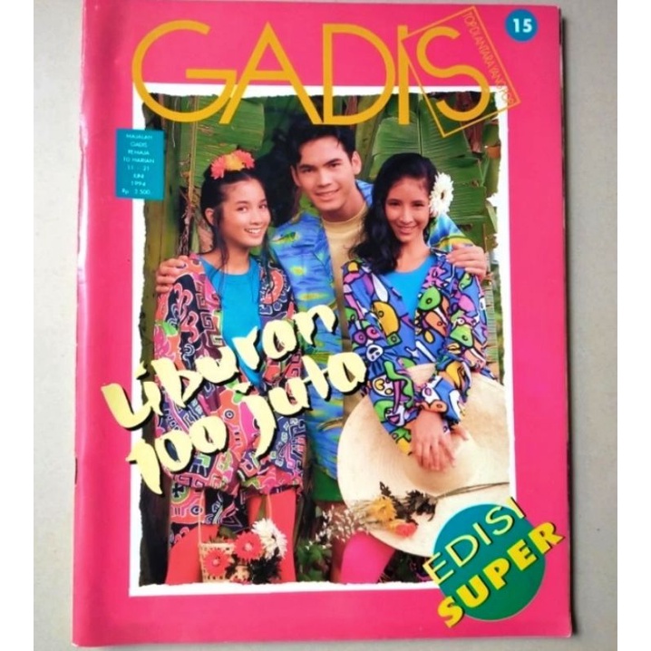 Majalah Gadis Juni 1994 - Edisi Liburan Cover : Arik, Novita, Dinda