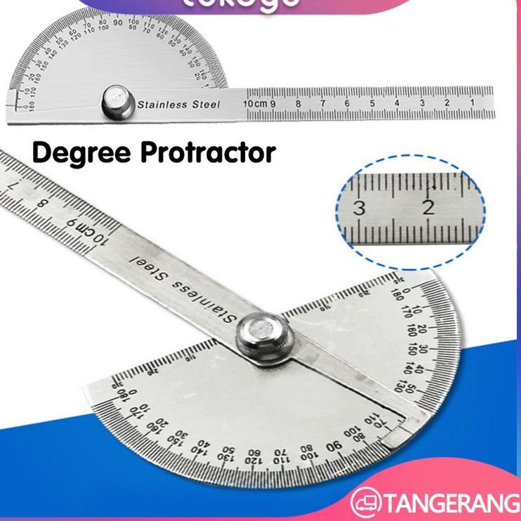 

Edisi Mewah 0-180° Stainless Degree Protractor/Busur Derajat/Protractor Penggaris Jangka/Pengukur Sudut/Roundhead Measuring Ruler 234#