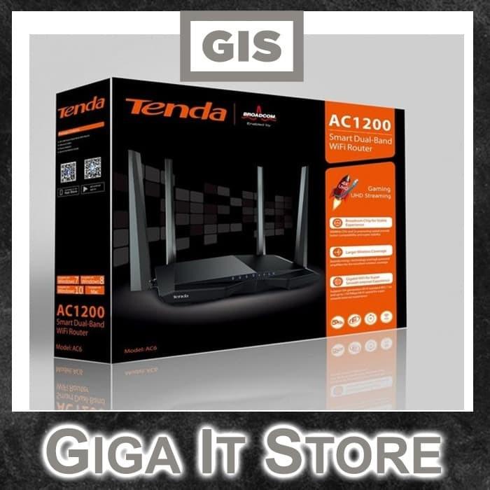 ROUTER TENDA AC6 AC1200 TEMBUS TEMBOK PEMANCAR WIFI WI FI WALL KILLER