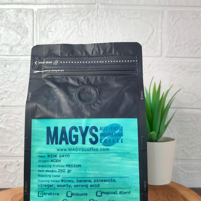 

Kopi Arabica Gayo Wine 250 gr, biji/bubuk