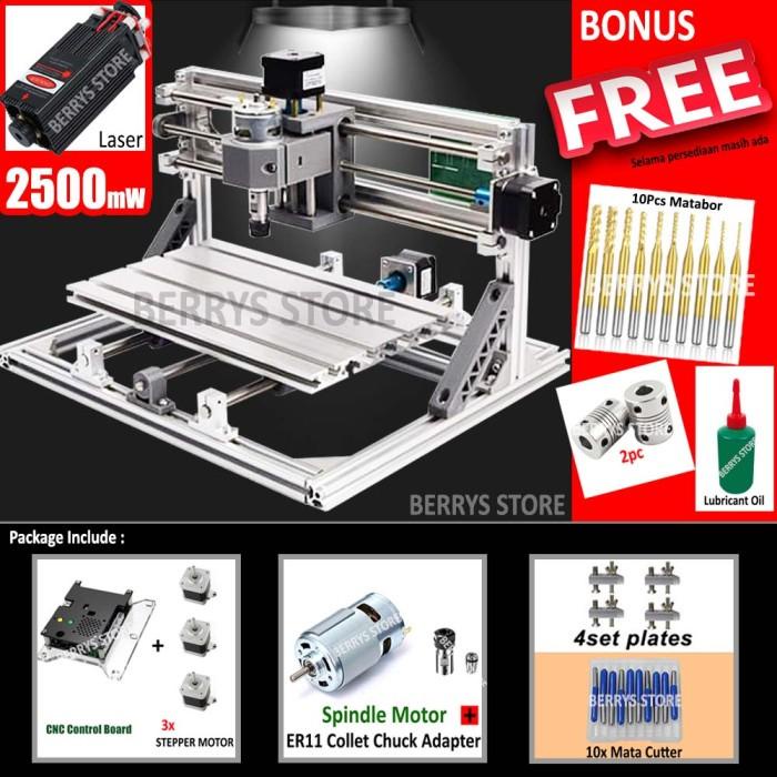Terlaris [2 In 1] Mesin Cnc Laser 2500Mw + Router Cutting Grafir Kayu Akrilik