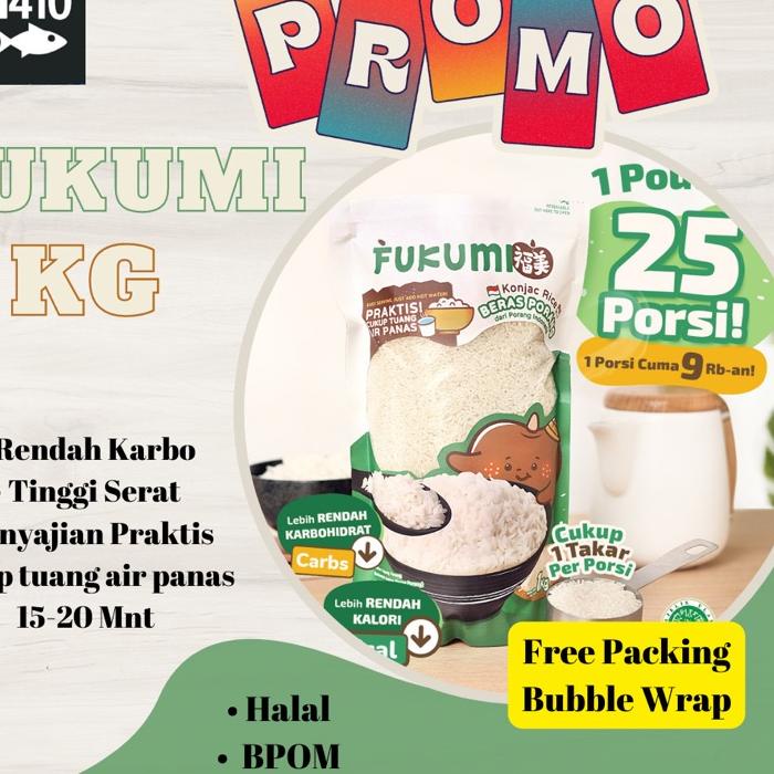 

Diskon⭐✅FUKUMI BERAS PORANG | BERAS SHIRATAKI | BERAS DIET 1kg