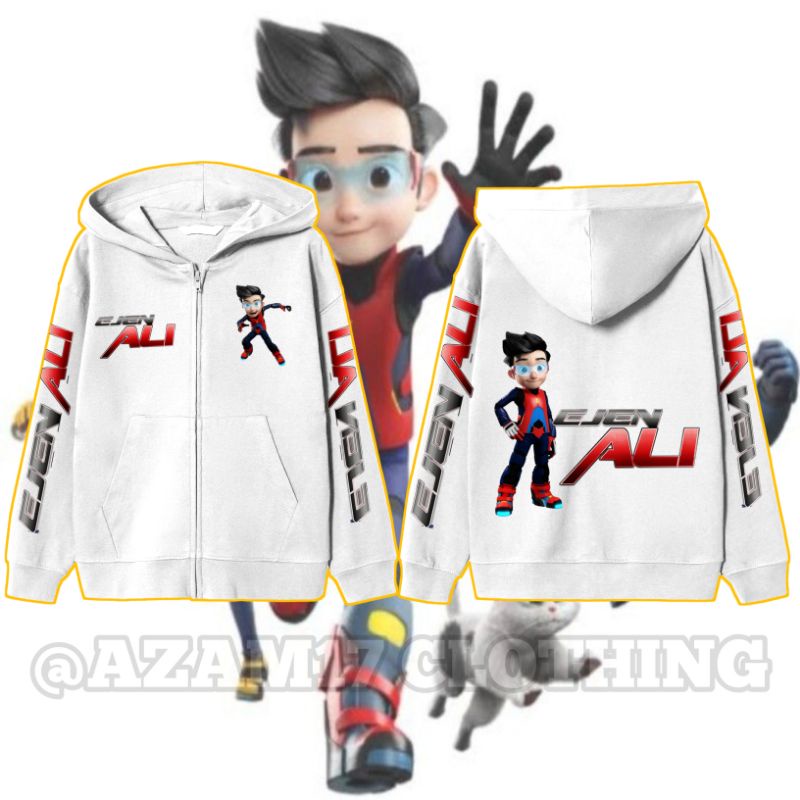 (BISA COD) Jaket Zipper Hoodie Anak Ejen Ali Film Kartun Animasi Ejen Ali Pakaian Anak Laki Laki Per