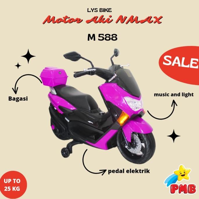 *****] Mainan Motor Aki Anak NMAX 588 PMB/ Motor Motoran cas charger (PROMO)