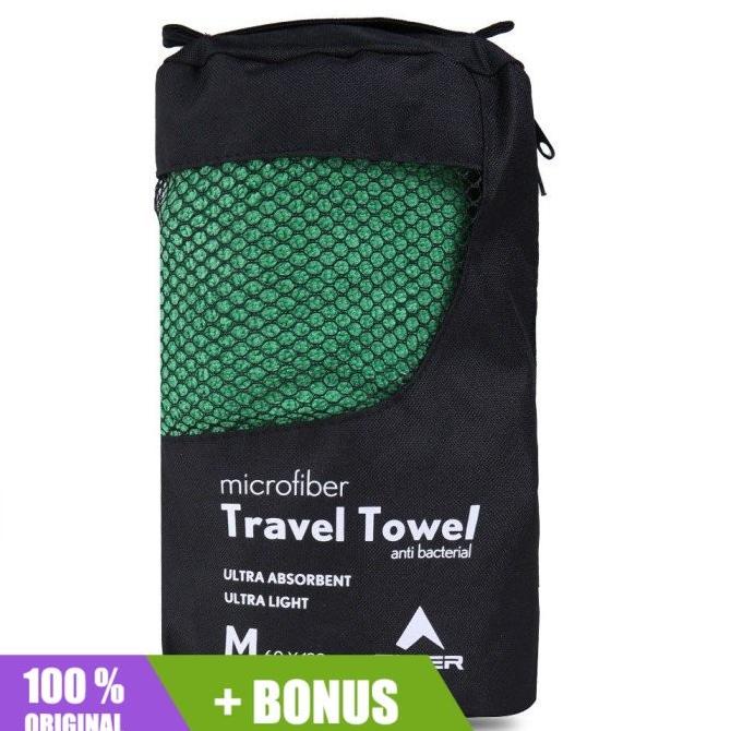 .........] Handuk EIGER TRAVEL TOWEL A Green 91000 3494 Original Bandung Keren