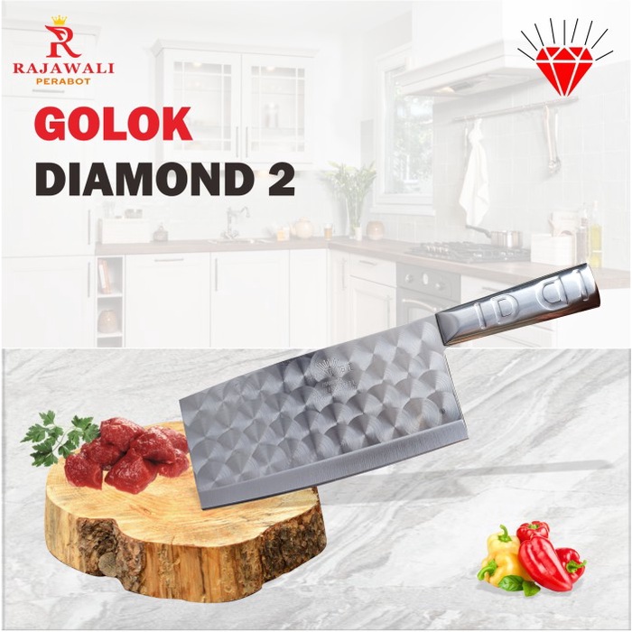 Pisau Cincang Stainless Merk Diamond no 2 terbagus kayu murah iris B0Z0 bahan baja terkini paling di